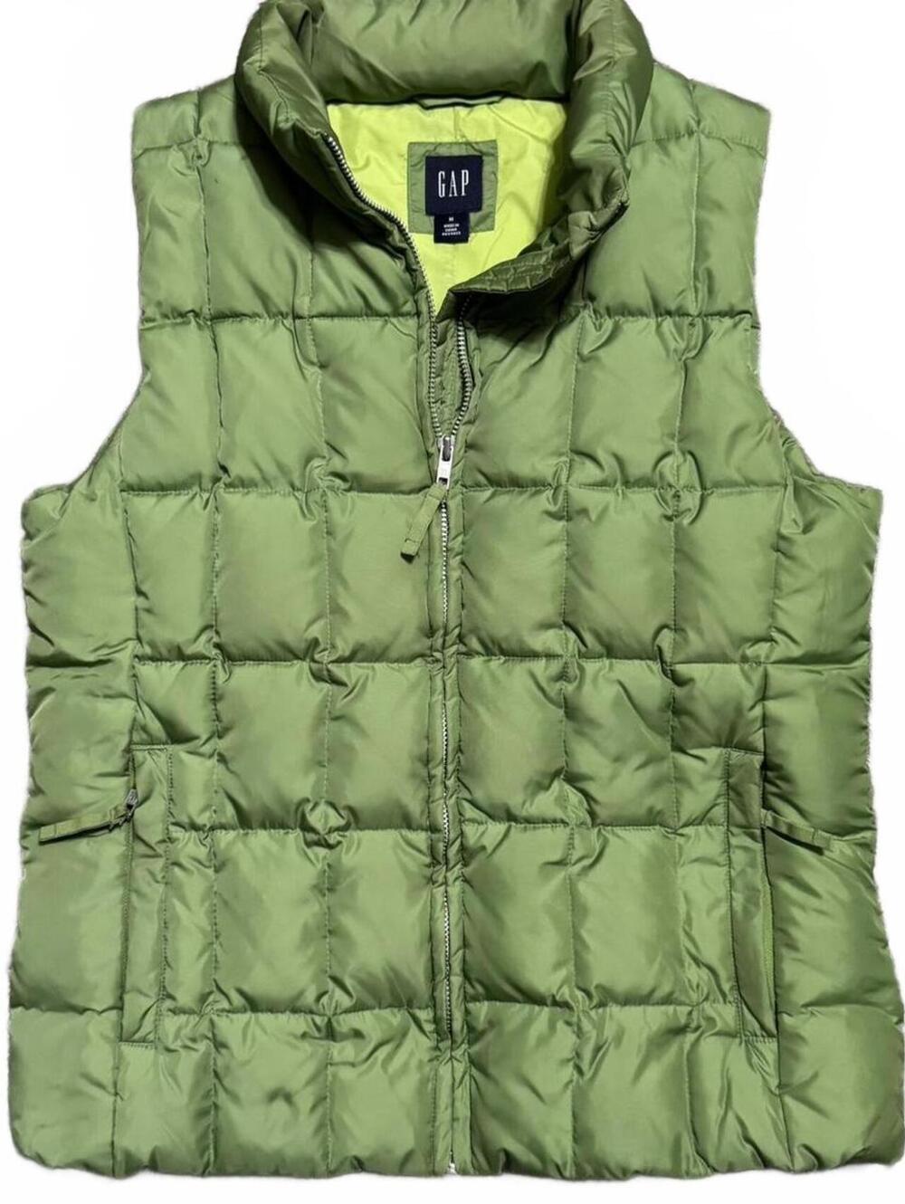2000s Light Green Puffer Gap Vest Size M